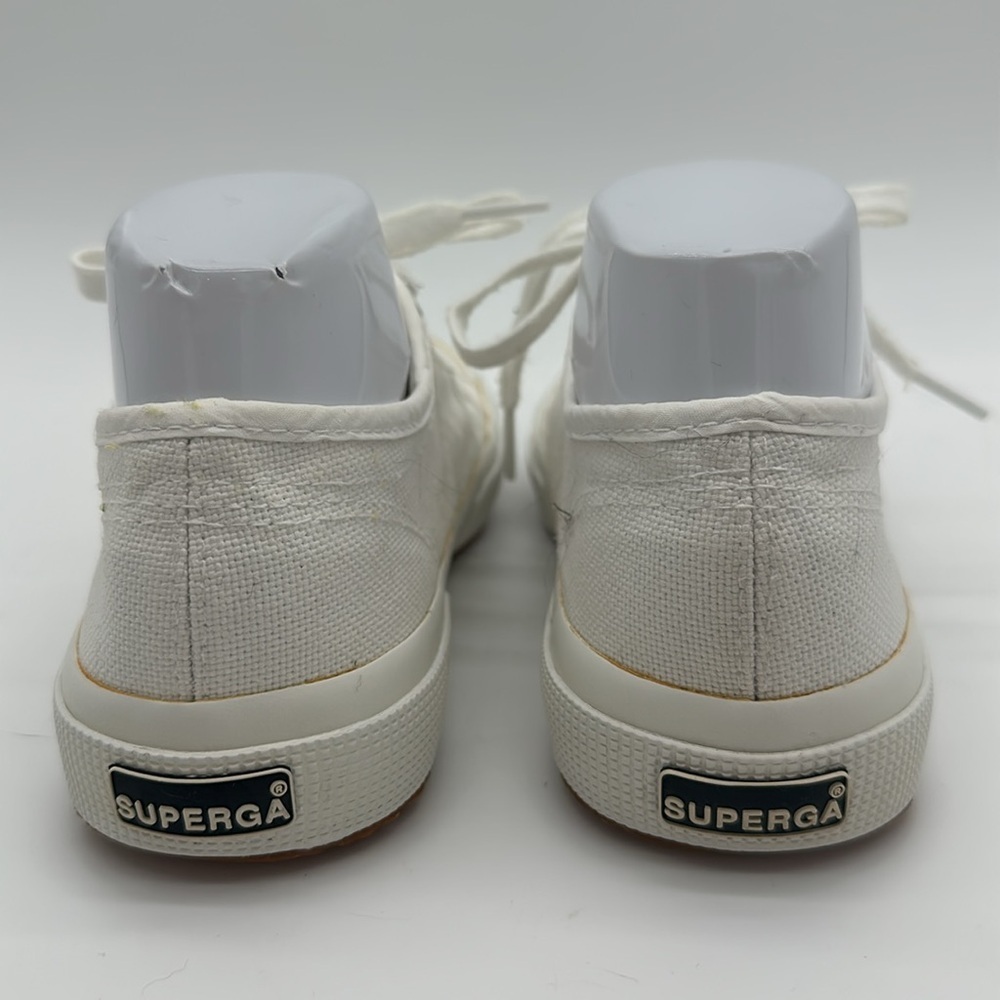 Superga Women's Cotu Classic 2750 White Canvas Sneakers Sz 37.5 US 7 EUC - Picture 7 of 16